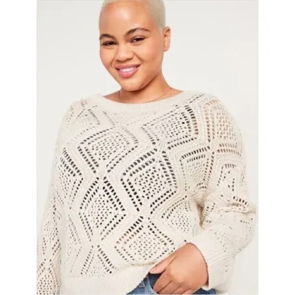 Old Navy open Stitch Boat Neck Sweater - Picture 2 of 7